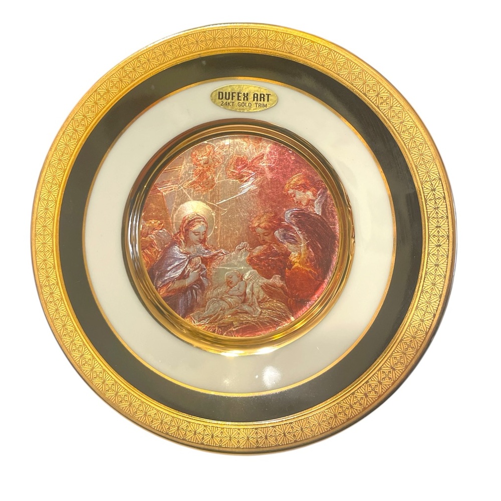 Dufex Art Nativity Scene 24kt Gold Trim Plate